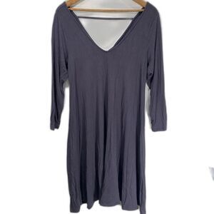 TORRID Mini Dress Fit & Flare V-Neck Stretch Knit 3/4 Sleeves Womens 00 M Blue